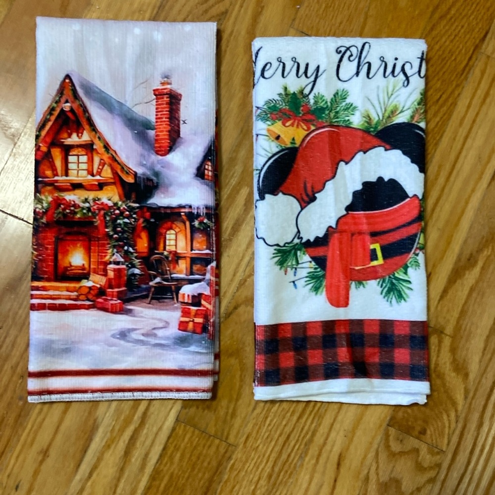 BN Two 70x45” Decorative Large Kitchen Towels for Christmas Gift/Self Use.